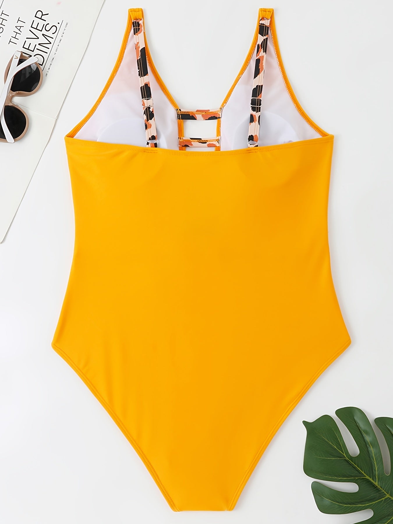  Solid One Piece Swimsuit Women's High Stretch Bathing Suit