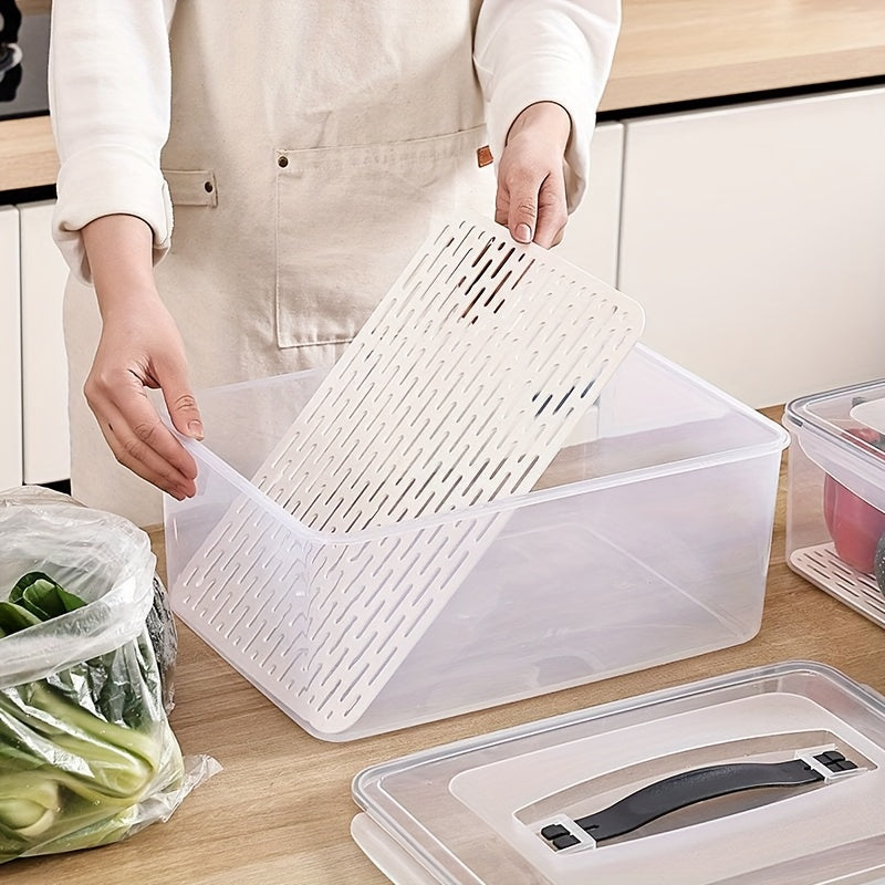 Kitchen Food Storage Container with Handheld and Enlarged Capacity
