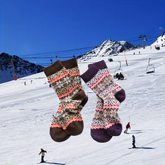 Men's Ethnic Striped Crew Socks Warm Thermal Breathable Casual Socks