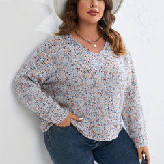 Lantern Sleeve Boat Neck Sweater Women's Plus Casual Pullover