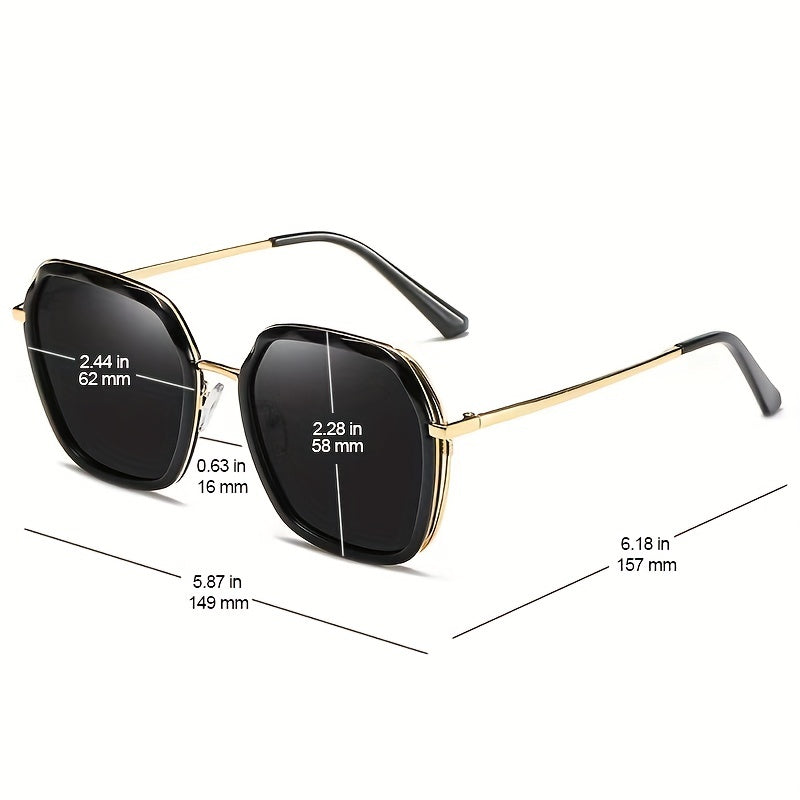 Large Polygon Sunglasses UV400 Sun Shades for Women Men