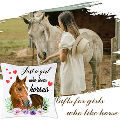 Horse Decorative Throw Pillow Covers for Girls