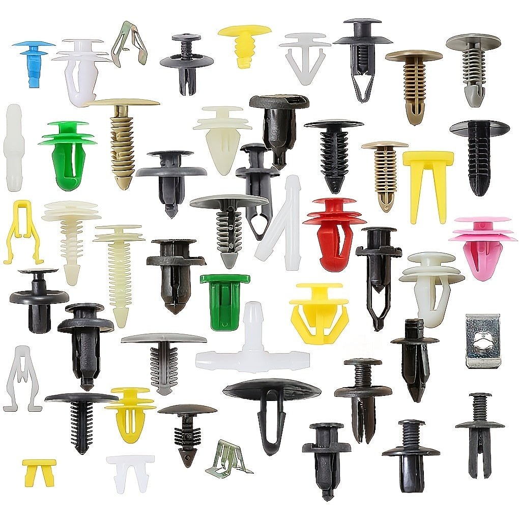 100 Pcs Car Plastic Fastener Nylon Rivets Door Nail Inner Plate