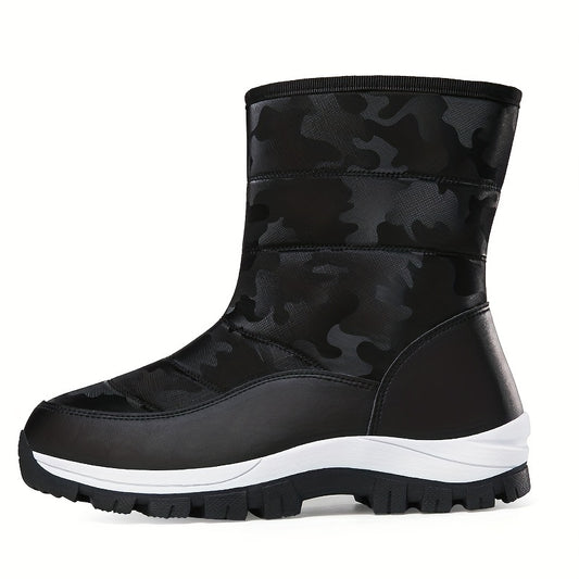 Women's Waterproof Snow Boots Faux Leather Winter Warm High Tube Hiking Boots