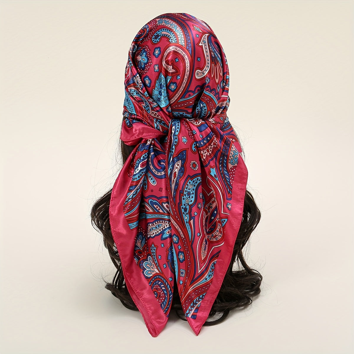 Boho Phoenix Tai Print Bandana Satin Shawl Silk Square Scarf