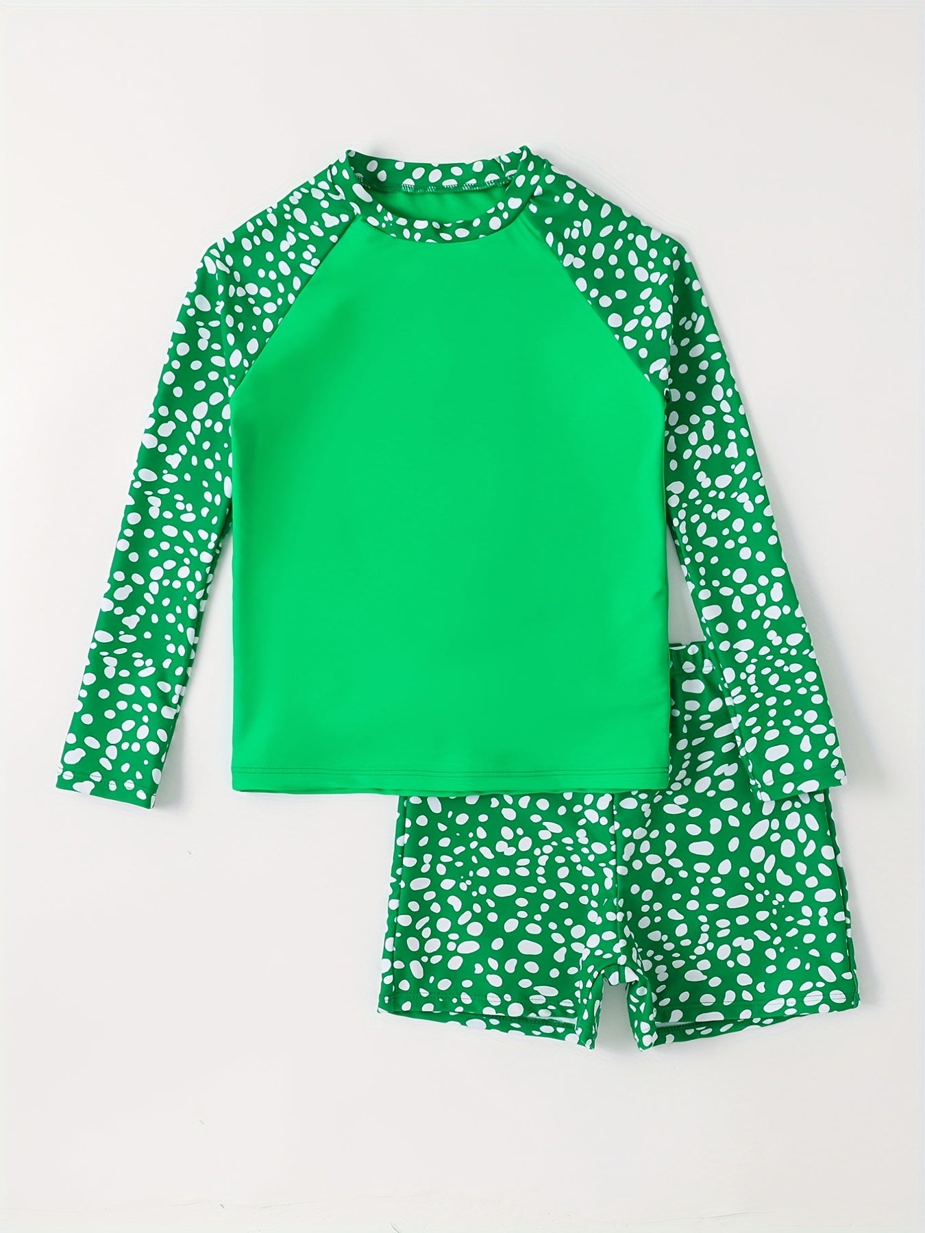 Boys Sunscreen Swimsuit Outfit Long Sleeve Top & Shorts Set