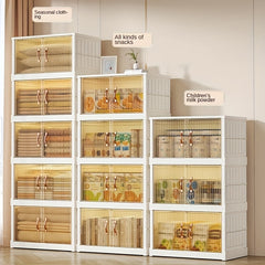 1pc Folding Storage Box Clear Plastic Collapsible Bins With Lids