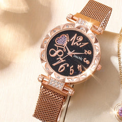 Kids Quartz Watch & Jewelry Set - Sparkling Rhinestones