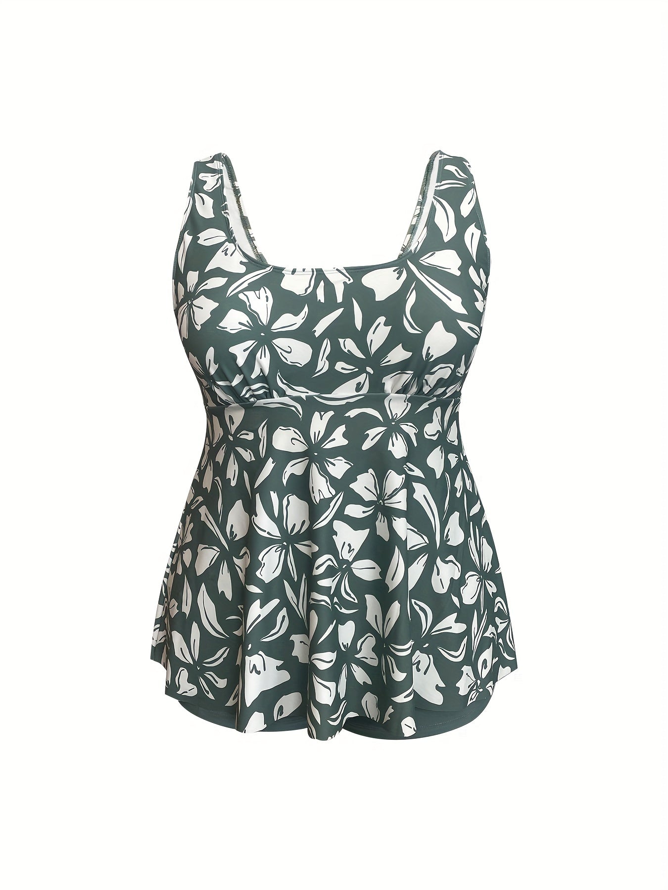  Floral Print Peplum Tankini Set