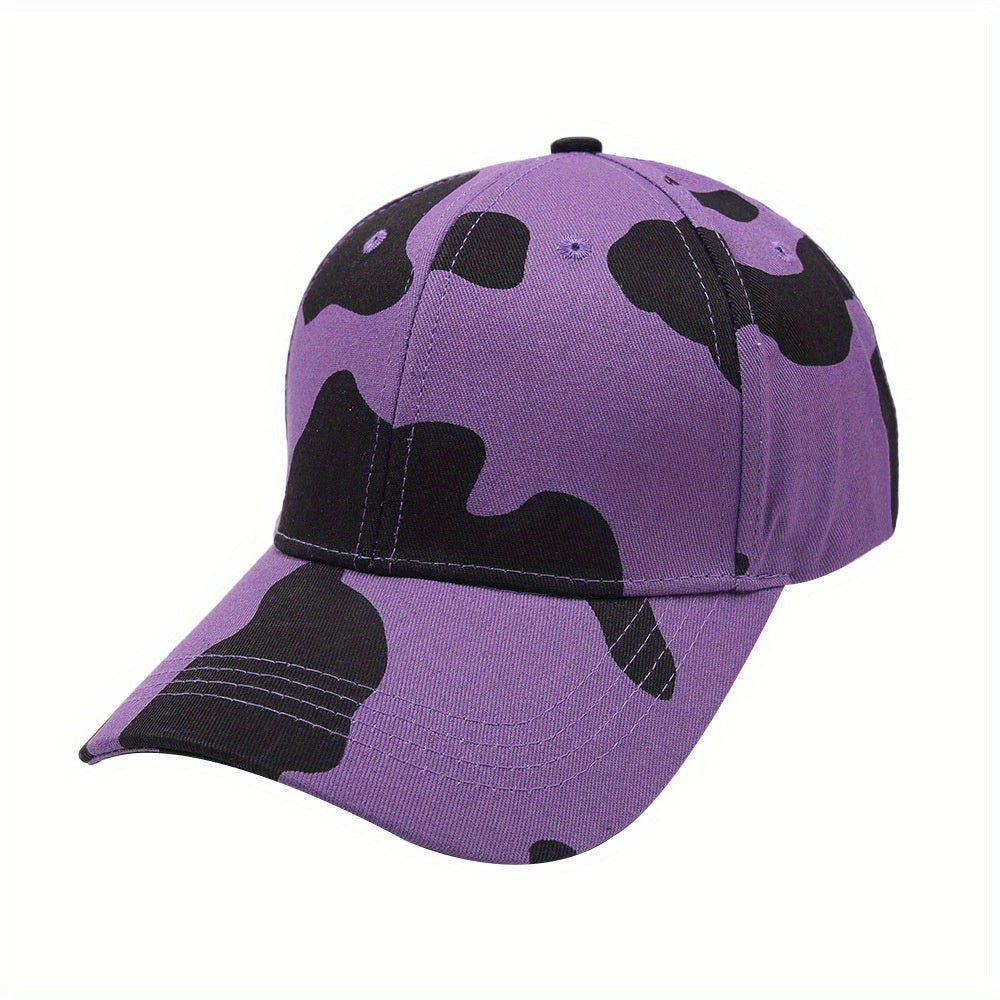 Cow Pattern Baseball Cap Casual Sunscreen Dad Hat Lightweight Adjustable Sun Hat