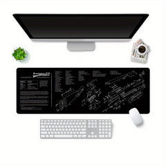 Large Desk Protector Mat with Toy Weapon Disassembly Map Print