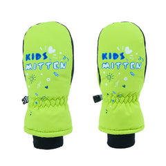 Kids Waterproof Letter Print Ski Gloves Winter Warm Outdoor Snow Riding