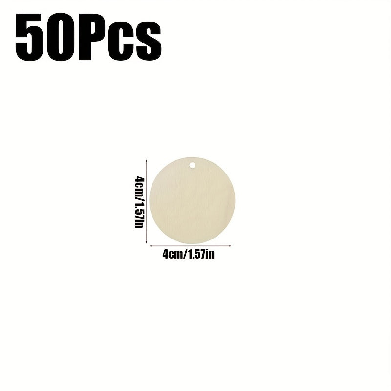 Wooden Circles Round Disc Circle Wooden Blank Pendants DIY Crafts