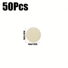 Wooden Circles Round Disc Circle Wooden Blank Pendants DIY Crafts