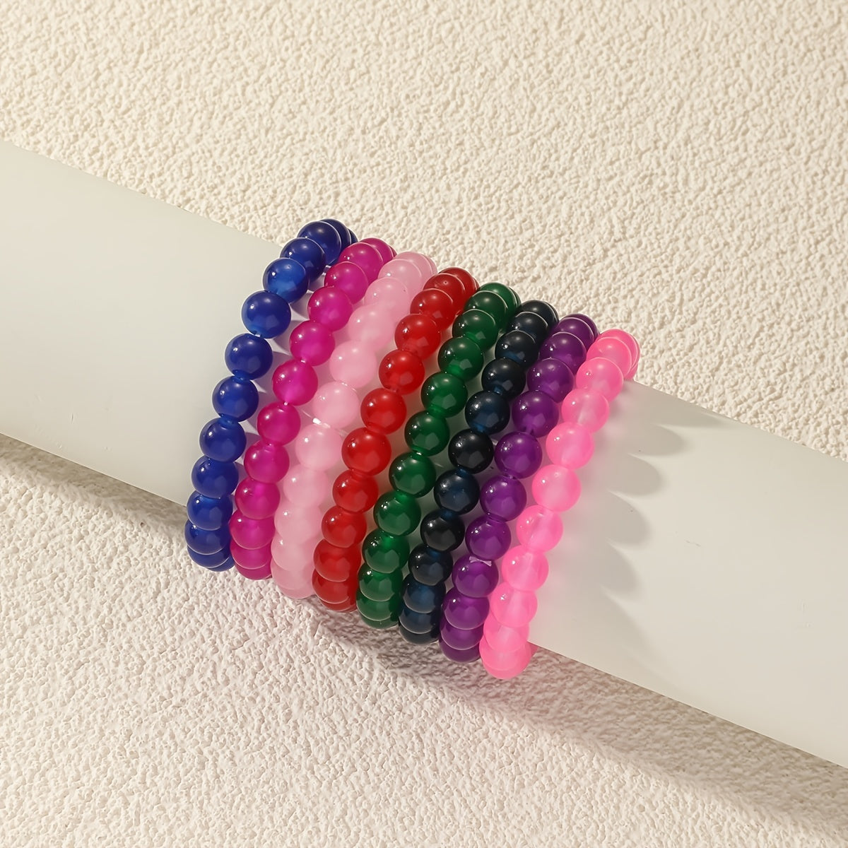 Colorful Hand String Elastic Beaded Women's Bracelet