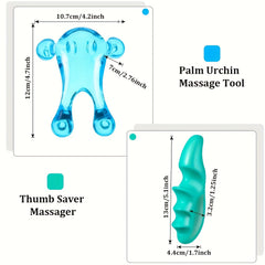 Thumb Massager Protector Set with Palm Sea Urchin Massage Tool - Green