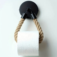 Wall Mounted Paper Towel Rack Matte Hemp Rope Paper Towel Holder