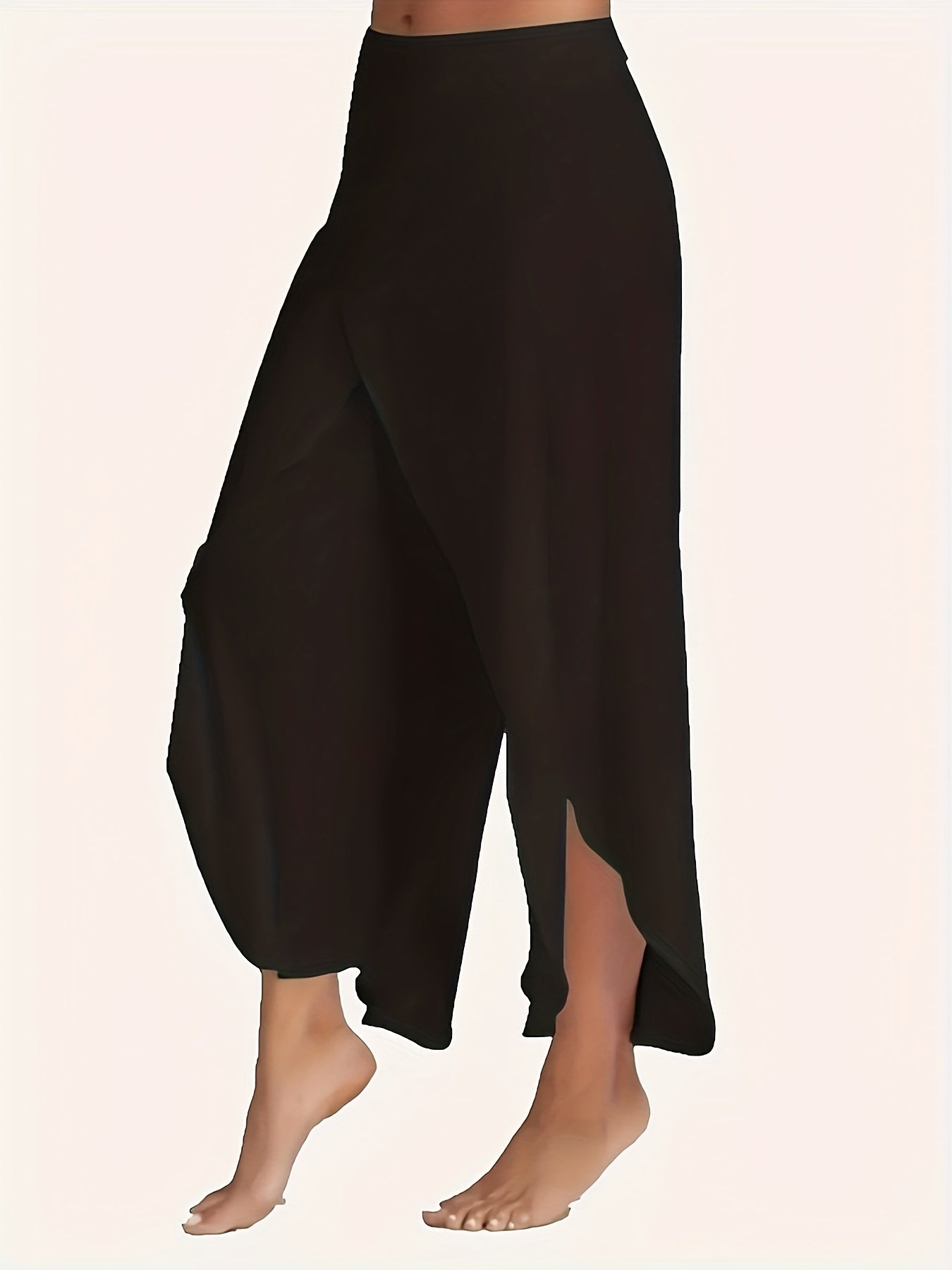 Women's Plus Solid Wide Leg Pants