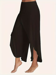 Women's Plus Solid Wide Leg Pants