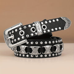 Men's Point Bead Pin Buckle Belt for Casual or Formal Wear