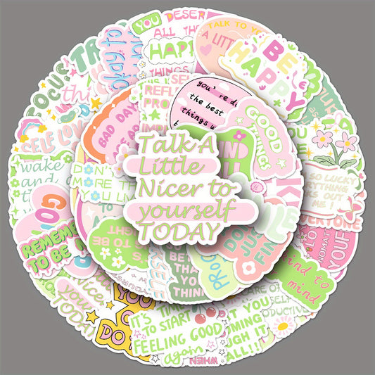 50pcs Inspirational Vinyl Stickers for Laptops Phones