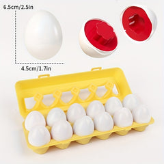 12pcs Shape Recognition Egg Toys Educational Puzzle Perfect for Boys and Girls