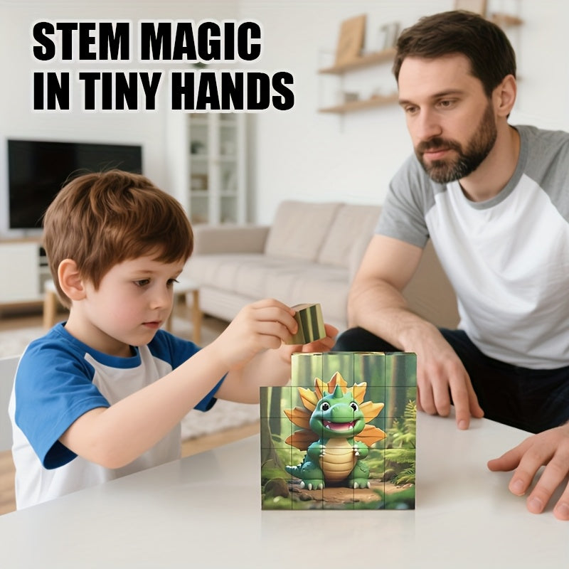 25pcs Magnetic Dinosaur Puzzle Toy for Kids DIY Educational Toys
