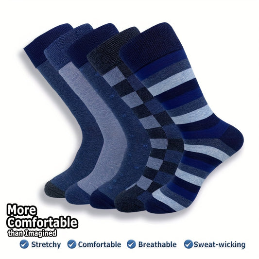 Men's Striped Mid-Calf Socks - Father's Birthday Gift