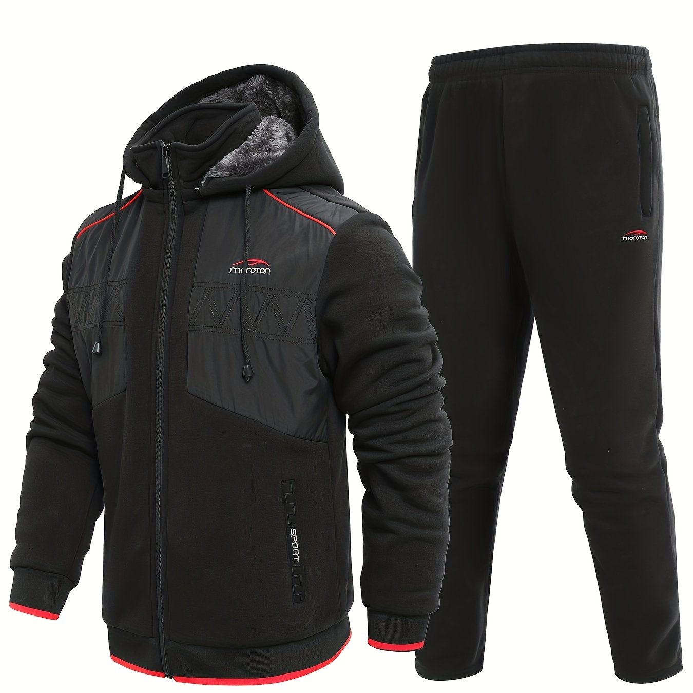Men's Active Fleece Hooded Jacket & Pants Set