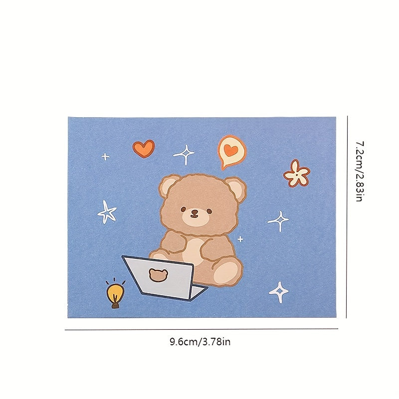 10pcs Cartoon Greeting Card DIY Holiday Bouquet Card Birthday Postcard