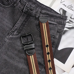 Canvas Belt Men's Decorative Jeans Punching Belt for Young Students