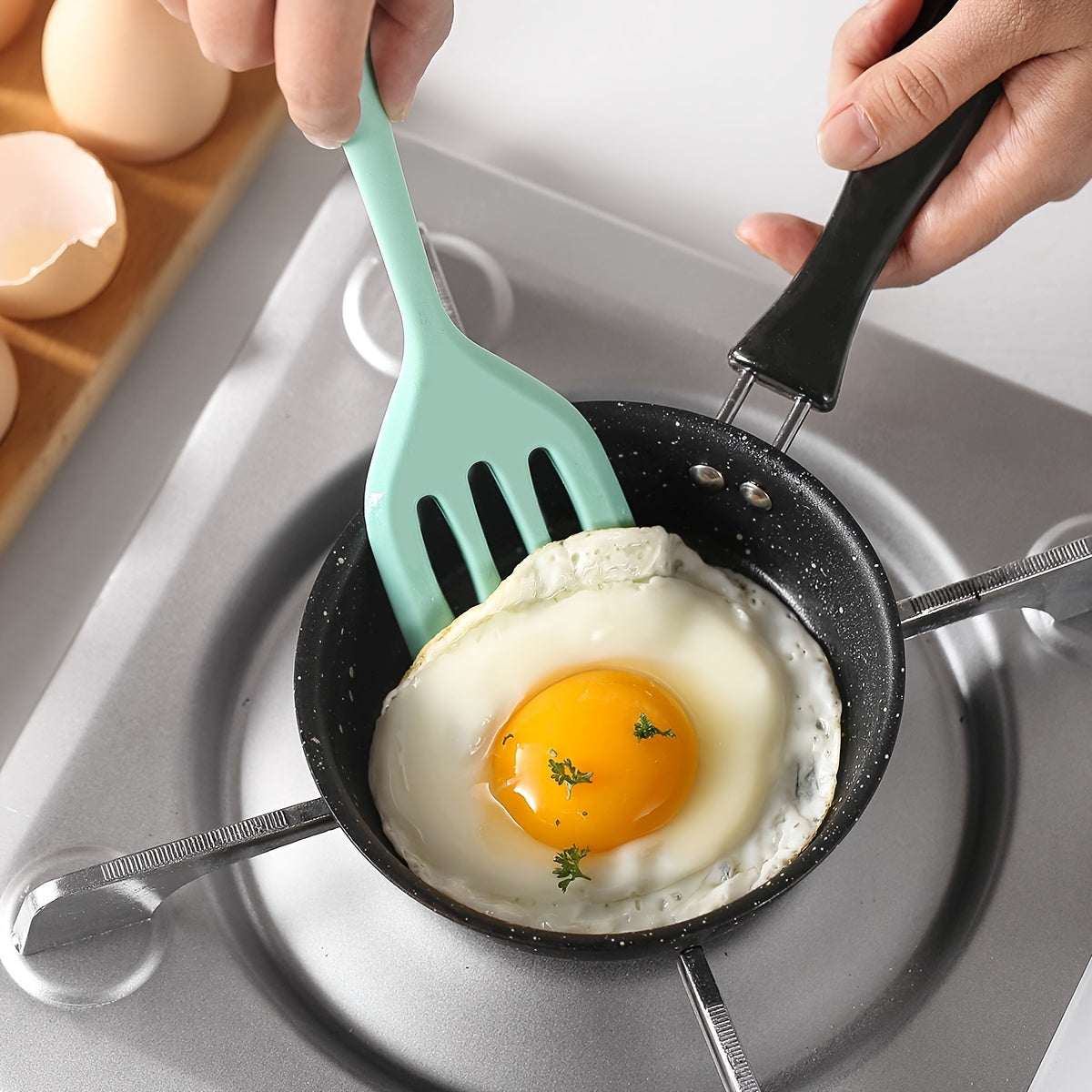 Small Silicone Frying Turner Spatula High Heat Resistant For Fish Eggs Pancakes