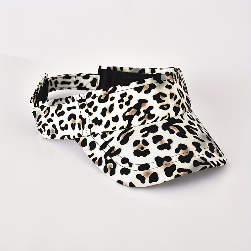 Leopard Print Stylish Visor Hat Lightweight UV Protection Sun Hat