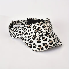 Leopard Print Stylish Visor Hat Lightweight UV Protection Sun Hat