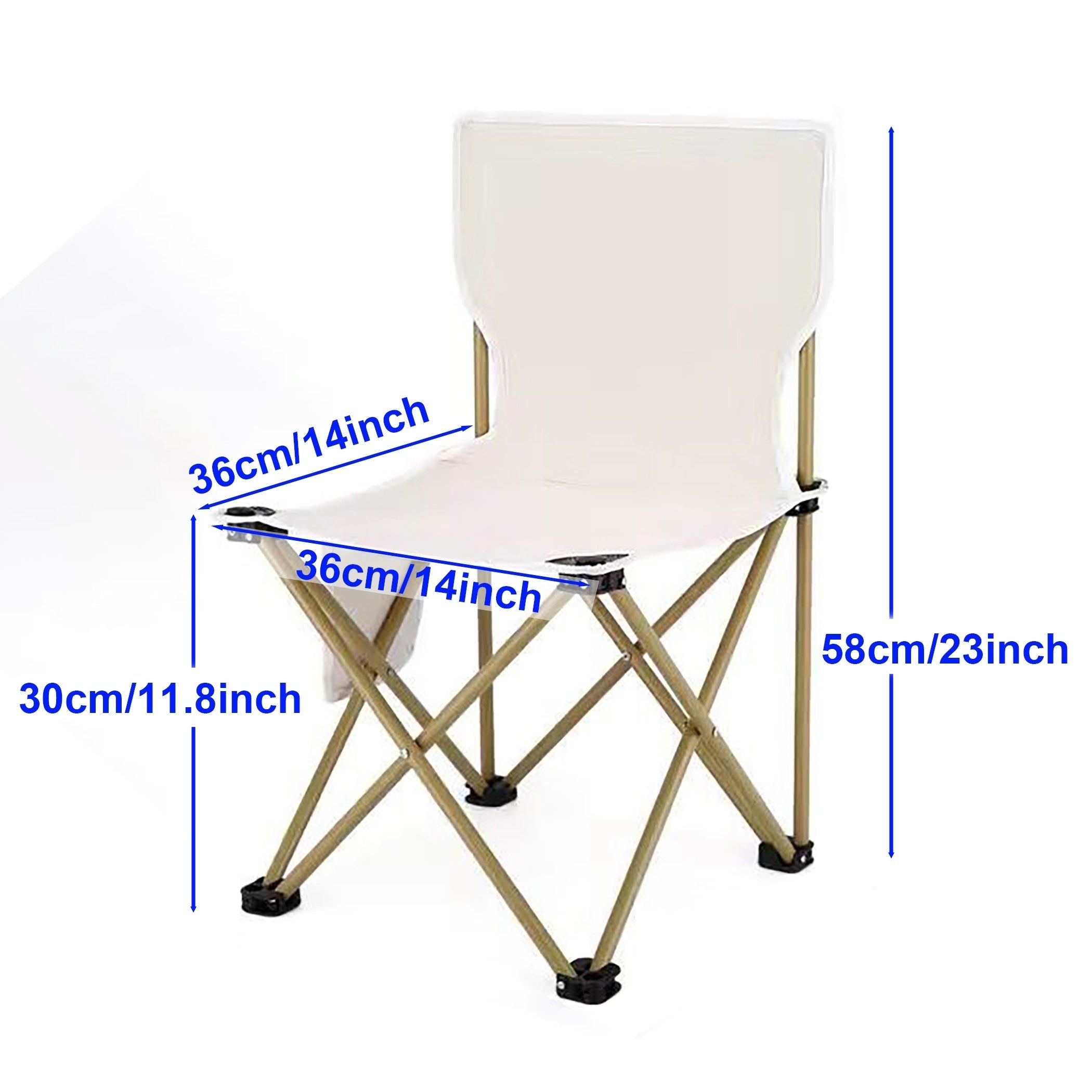 Portable Folding Stool 23 inch Heavy Duty Chair for Gaming Camping Hiking Beach