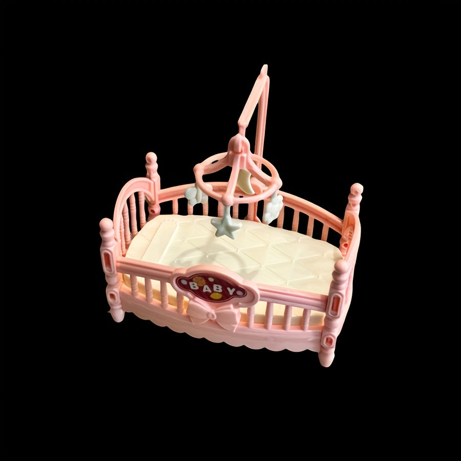 Dollhouse Mini Bedroom Set Classic Love Theme Playset Pink Chandelier Sign