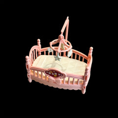 Dollhouse Mini Bedroom Set Classic Love Theme Playset Pink Chandelier Sign