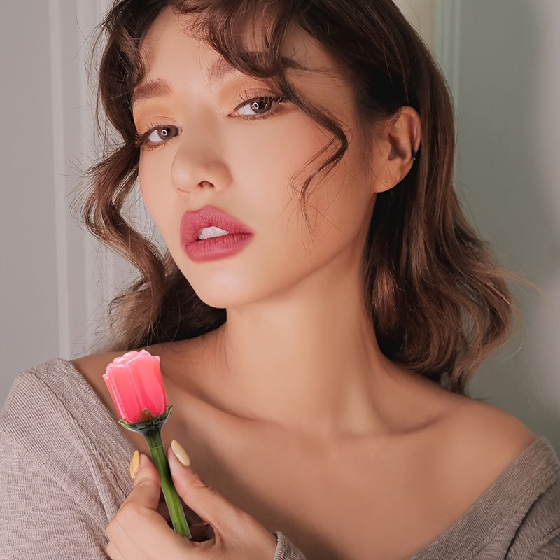 Rose Lip Glaze Soft Matte Velvet Dewy Finish Long Lasting Liquid Lipstick