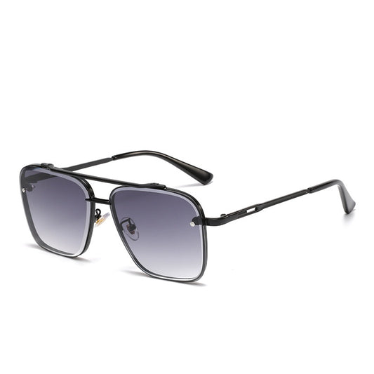 Gradient Brown Aviator Punk Sunglasses