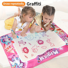 Magic Watercolour Canvas Set Kids Novelty Toy Doodle Pad Portable Art
