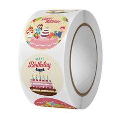500pcs Birthday Happy Sticker Roll Gift Bag Lid Sticker For Gift Wrapping