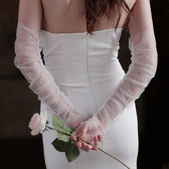Long Lace Sleeve Gloves for Women Bridal Arm Sleeves Wedding Accessories