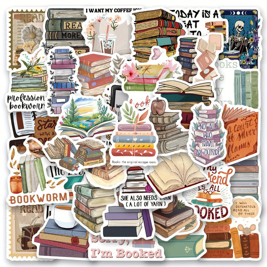 Book Lover Stickers Vinyl Decals Inspirational Quotes Whimsical Designs