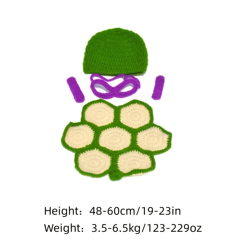 Newborn Photography Props Suit Turtle Modeling Wool Set Baby Photo Suit