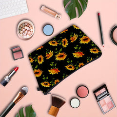 Sunflower Flowers Cosmetic Bag Waterproof Makeup Toiletry Pouch Travel