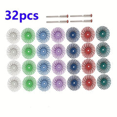 1 Inch Bristle Disc Kit 32pcs, Rotary Tools Detail Abrasive Wheel