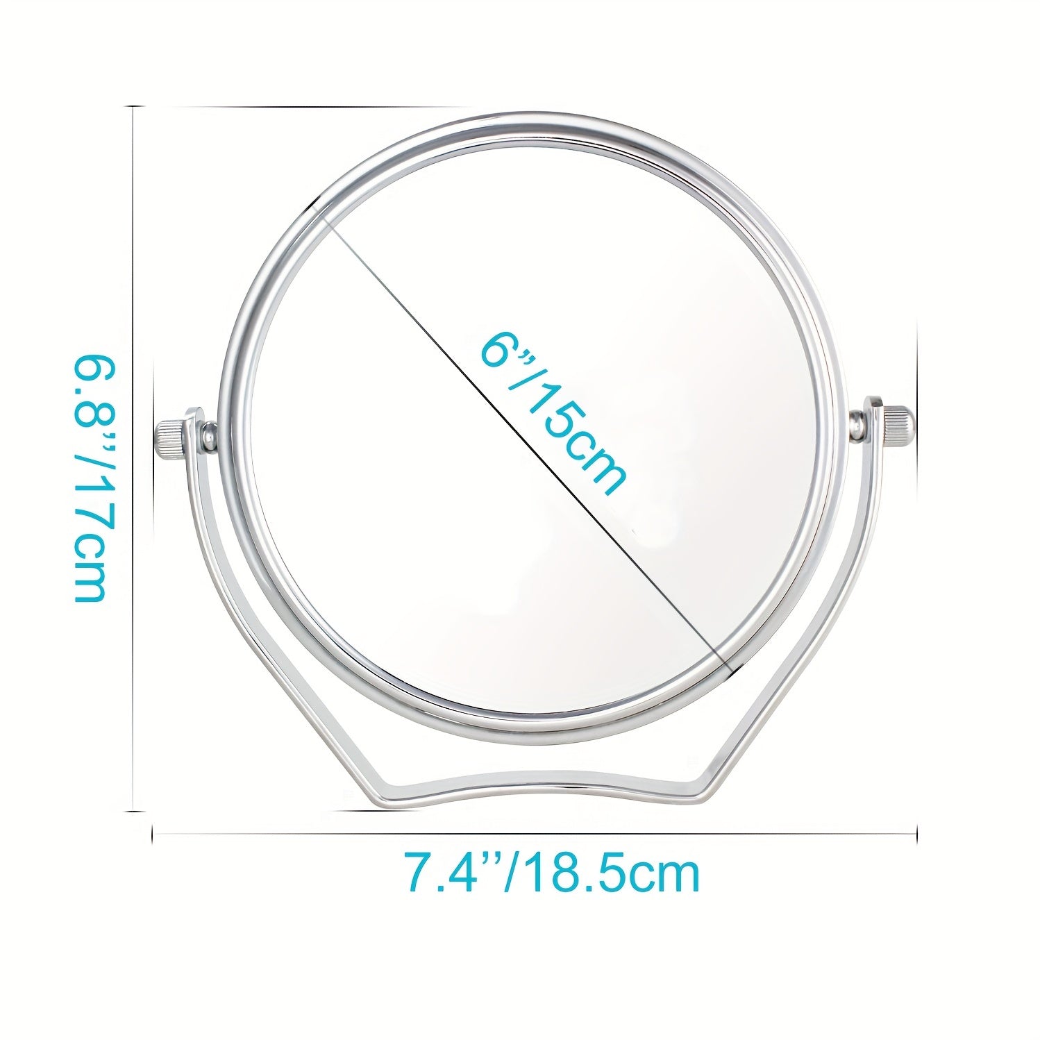 Portable Round Travel Mirror 1X/10X Magnification Handle 360 Swivel Men Women