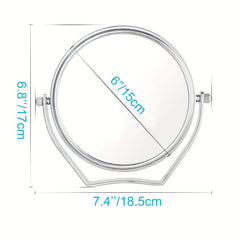 Portable Round Travel Mirror 1X/10X Magnification Handle 360 Swivel Men Women