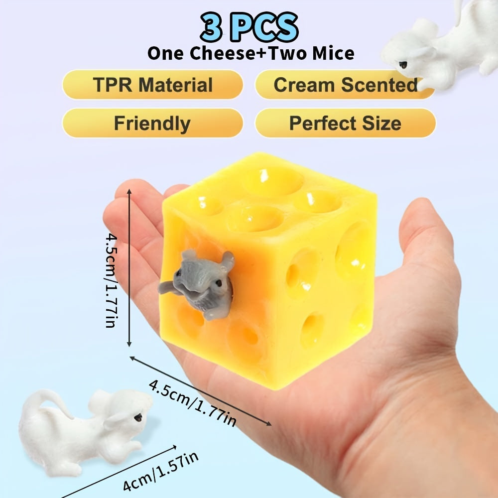 3pcs Squeeze Cheese Fidget Toys Stress Relief Gift