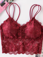 Floral Lace Wireless Bra Comfy & Breathable Bralette Women's Lingerie